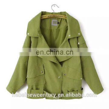 2015 Dress for Women Europe American Fashion Causal Lady Trench Coat Lapels New Pure Color Patch Pocket Personality Wind Jacket photo-2