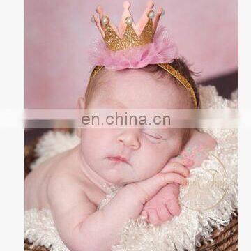 2017 Newborn Infant Baby Pearl Crown Headband DIY Jewelry Baby Photography Props Children Girl Hair Accessories photo-3