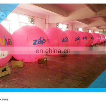 pink color round pvc balloon/ helium gas balloon with logo