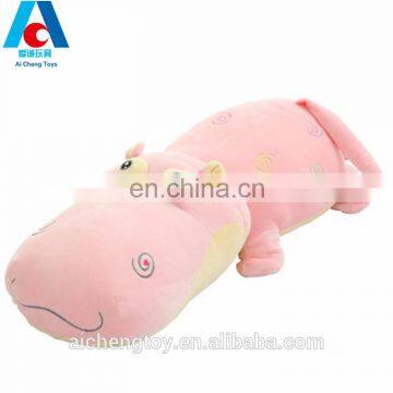 hot sale super soft pink hippo plush stuffed pillow for birthday gifts