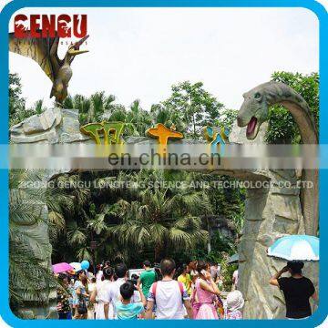 Theme Park Fiberglass Dinosaur Gate For Sale