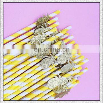 party paper striped straws with pineapple for drinking straws party