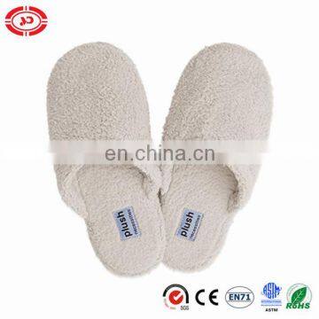 Micro fleece plush soft white hotel quality slipper shoec