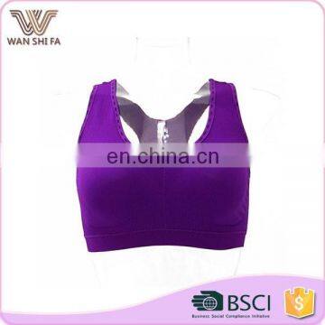 New design wholesale top quality 6 color 92% nylon sexy sport bra