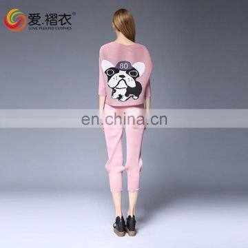 Beautiful School Clothing Pink Light Gray Young Girls Pleated Twinset / Blouses photo-2