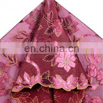 wholesales stiff organza fabric with leather for dress