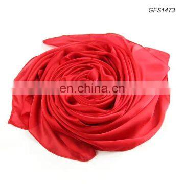 solid color 100 silk material satin silk scarf