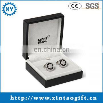 Accept Custom stainless steel cufflink blanks Use velvet cufflink box