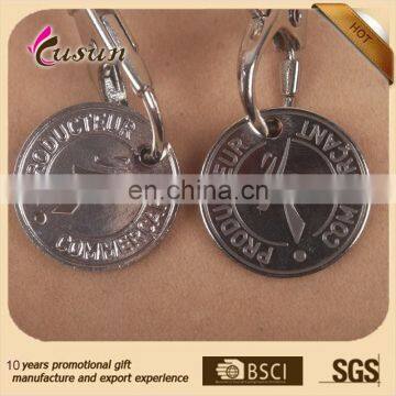 Promotional Shopping Cart Trolley Coin Custom Metal Keychain/Coin Holder