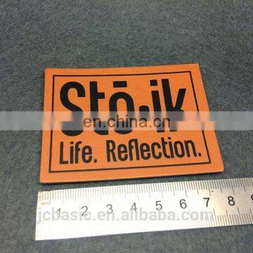 Pu Handmade Custom Metal Logo Leather Clothing Label for Garment photo-3