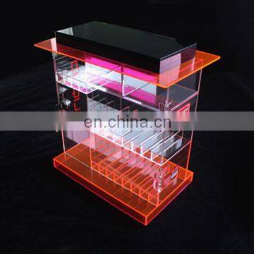 Factory Sale Custom LED light acrylic e-liquid e cigarette rack display case box with lock