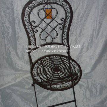 Metal Outdoor Folding Chair Coffer Table Round Chair photo-5