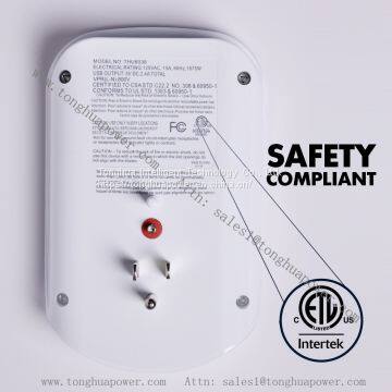 6 Outlets Surge Protector 2 USB Charging Port 5 V 2.4 A ETL Certified Wall Tap Wall Plate photo-4