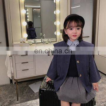 C1011 Wholesale Fashion Baby Girl Coat Turndown Collar Kids Casual Windbreaker photo-3