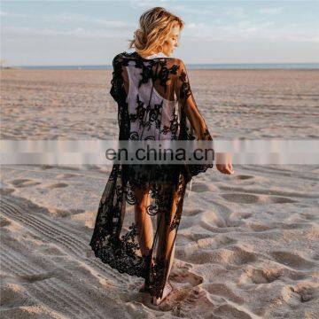 2019 New Women Chiffon Kimono Lace Loose Cardigan Bikini Cover Up Wrap Beachwear Beach Dress Beach Cover Up Pareo Robe De Plage photo-5