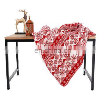 Christmas Snowflakes Pattern Red Background Soft Lightweight Coral Fleece 200GSM Blanket Throw 50" x 60" photo-4