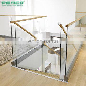 2019 PEMCO Aluminum Glass Railing Design Balcony Frameless Aluminum Glass Balustrade Stair photo-3
