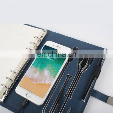Notebook Business Power Bank Built in Cable PU Powerbank 8000mah