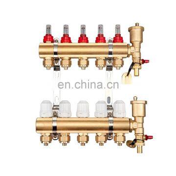 Home Heating System Copper Brass Intelligent Manifold With Flow Meter photo-6