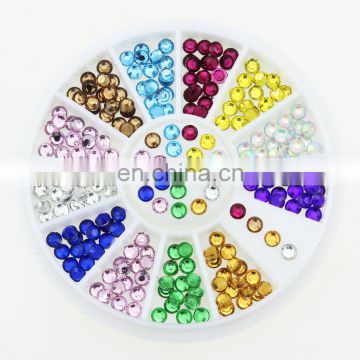 3mm Colorful Nail Rhinestones Charm 3D Nail Art Decorations Manicure Nails Tool