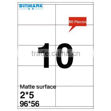 SINMARK Matte Surface 96mm*56mm a4 Paper Barcode Sticker