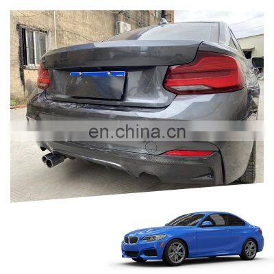 Car Accessories Carbon Fiber Style Car Bumper Rear Diffuser Rear Spoiler Bodykit Rear Lip With Light For BMW 2 Series F22 M235i