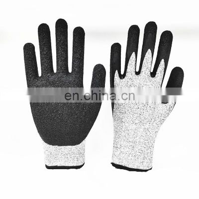 13 Gauge Durable Cut D Resistant Gloves Coated With Crinkle Latex Good Grip Metal Fabrication Safety Work Gloves