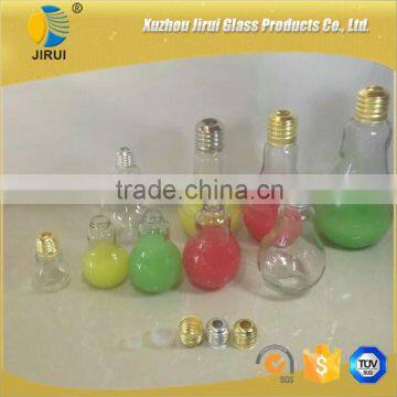 Light bulb shaped glass drinking bottle with lid/ glass liquor bottle