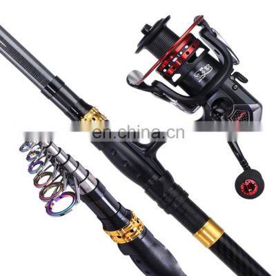 Carbon Fiber Telescopic Rod and Reel Set Fishing Rods