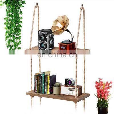 Home Organizer Rope Hanging Wall Shelf photo-2
