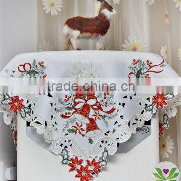 Wholesale Christmas Red Flower Candle Bell Hand Embroidery Designs Tablecloth Lmzc1001(1) photo-2