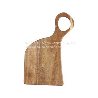 Natural Acacia Wood Irregular Steak Bread Board Dessert Tray With Hanging Ring Cutting Chopping Board Placement Plate Art photo-2