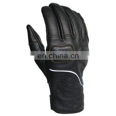 Men's Vintage Goatskin Leather Motorcycle Riding Gloves Gel Padded Hand Protective Safety Racing Glove Waterproof Bicycle Gloves photo-2