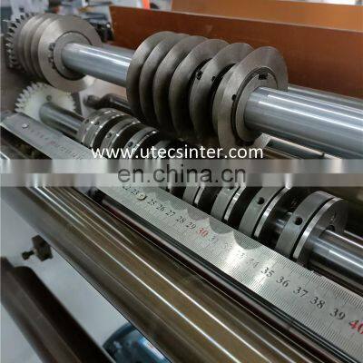 UTS320 PVC OPP Sticker Label Automatic Adhesive Tape Cutting and Rewinding Machine With 3 Inch Air Shaft photo-4