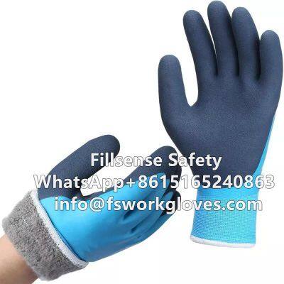 Cold Weather Best 15G Nylon Acrylic Terry Lining Latex Double Coated Insulated Waterproof Mechanics Gloves