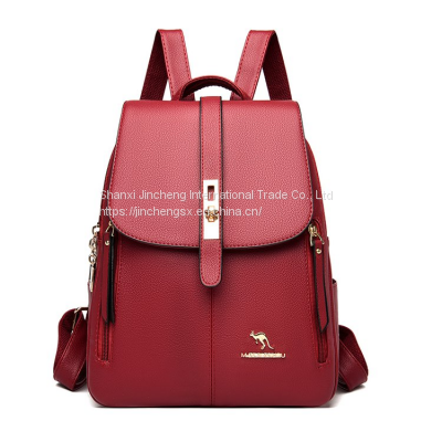 Travel Backpack Ladies Vegan Leather Backpacks For Woman With Custom Printed Logo photo-2