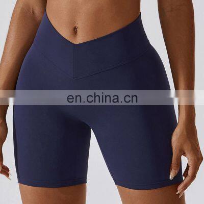 Athletic Wholesale Butt Lift V Shape Sportswear Yoga Shorts Sexy Customize Plus Size High Waist Sports Fitness Women Yoga Shorts photo-3