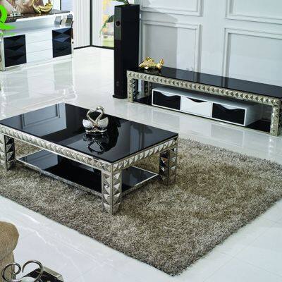 Hotel furniture glass coffee table modern coffee table stainless steel coffee tables for hotel