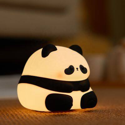 Hot Sale Night Light Timing Silicone Lying Light Night Light for Bedroom Bedside Panda Dimming Lying Lamp LED Soothing Children photo-4