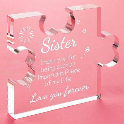 Wholesale Acrylic Puzzle Plaque Desk Decorations for Best Friend Sister Girls Women BFF Birthday Friendship Graduation Mothers Day Gifts Card