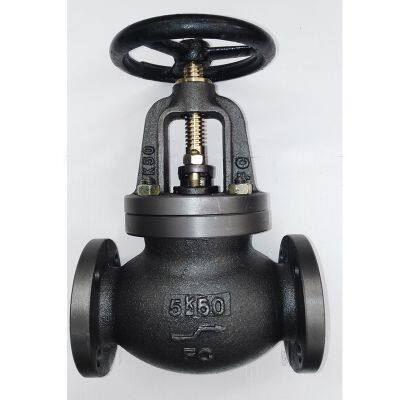 JIS Marine Globe Valve F7309 F7377 10k DN125 Cast Iron Cast Steel Globe Valve Straight Type Stop Valve Factory Direct Sales