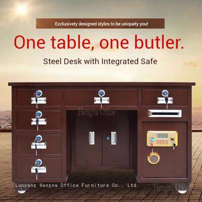 China Manufacturer Modern Office Safe Desk With Dual Authentication – Password + Fingerprint + Emergency Key, Grey/White/Bronze Options