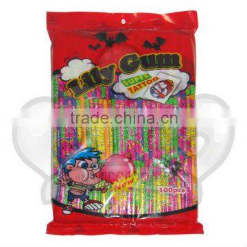 Super tattoo bubble gum in bag