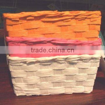 handmade colorful paper rope baskets (in assorted colors)