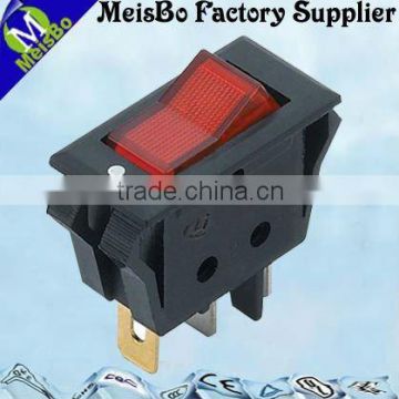 ABS fused 3 pin rocker 16mm momentary led pushbutton switch