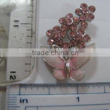 PINK/YELLOW/PURPLE/BLUE COLOR RHINESTONE METAL BROOCH PIN 031