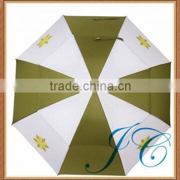 Outdoor two-tier windproof golf umbrella with great price for promotion