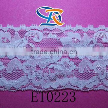 Special charmingf Flower pattern cotton embroidery white chemical lace