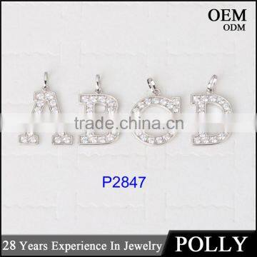Fashion 925 Sterling Silver 26pcs Letter Alphabet Initial Bling Bling Pendants photo-3