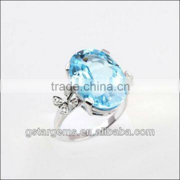925 Sterling Silver Natural Blue Topaz Jewelry Set Gemstone photo-3